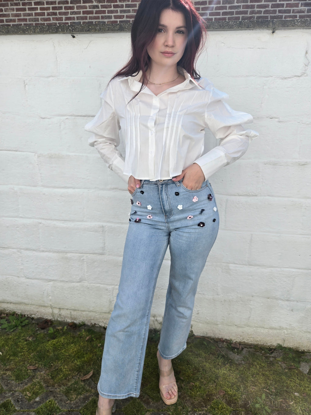 3D Flower jeans