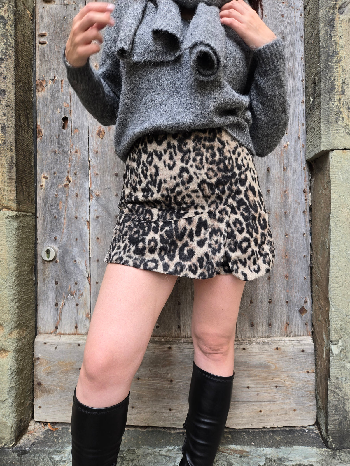 Leopard skort